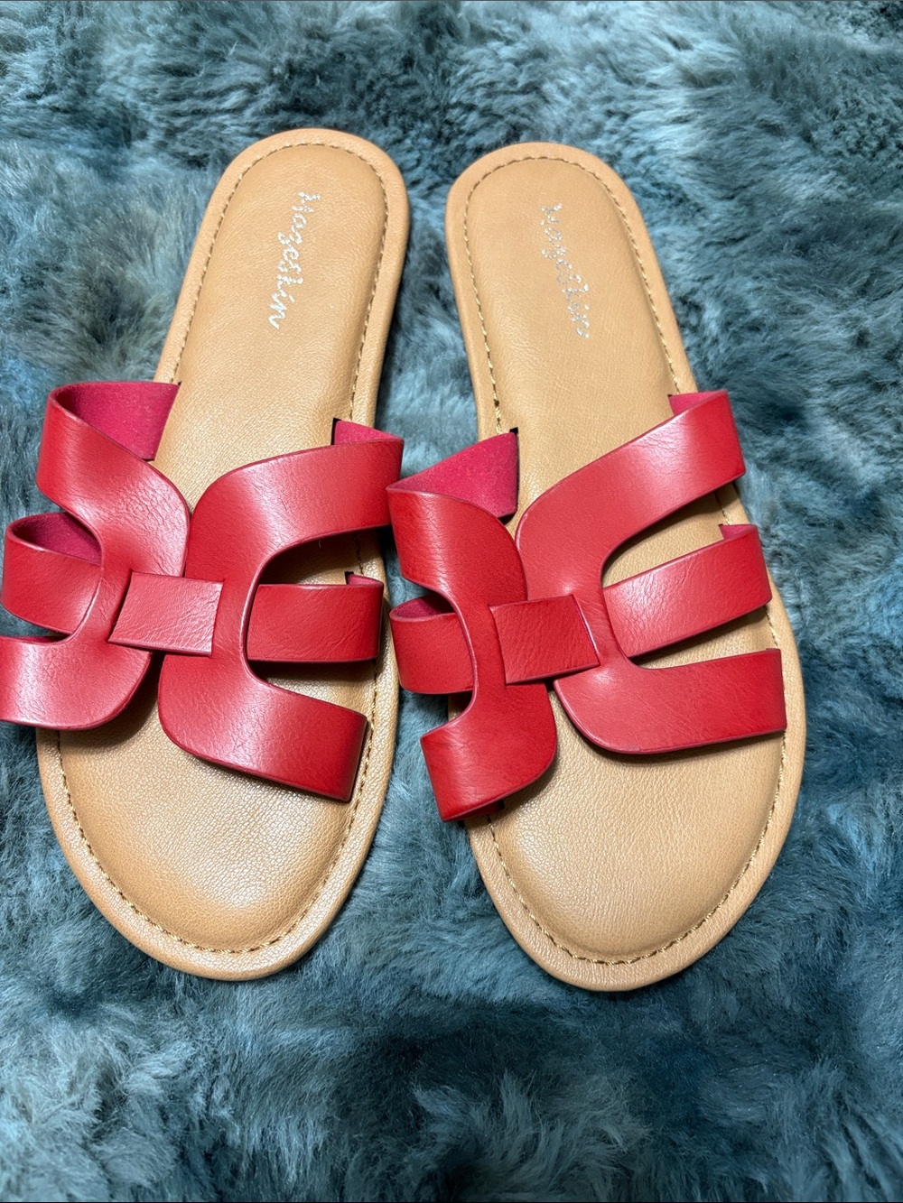 Women's Red Knot-Detail Slide Sandals